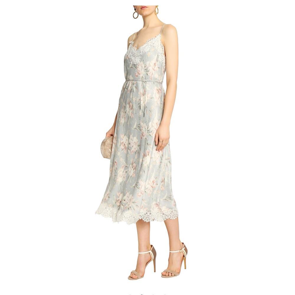 Zimmermann‎ Lace-Trimmed Midi Floral Dress Size: XS/S